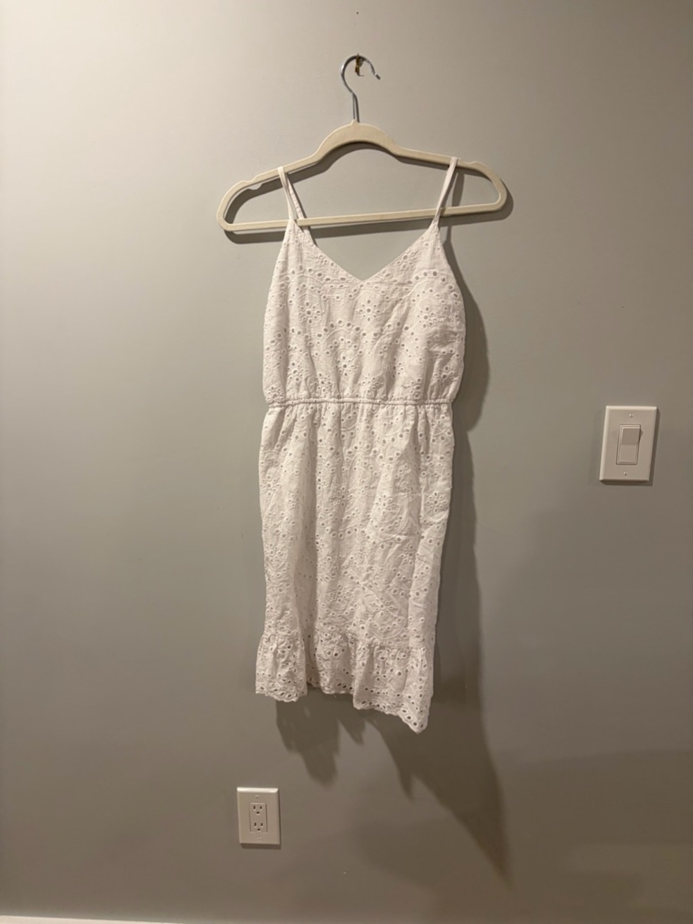 White Eyelet Spaghetti Strap Sundress